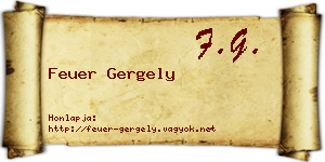 Feuer Gergely névjegykártya